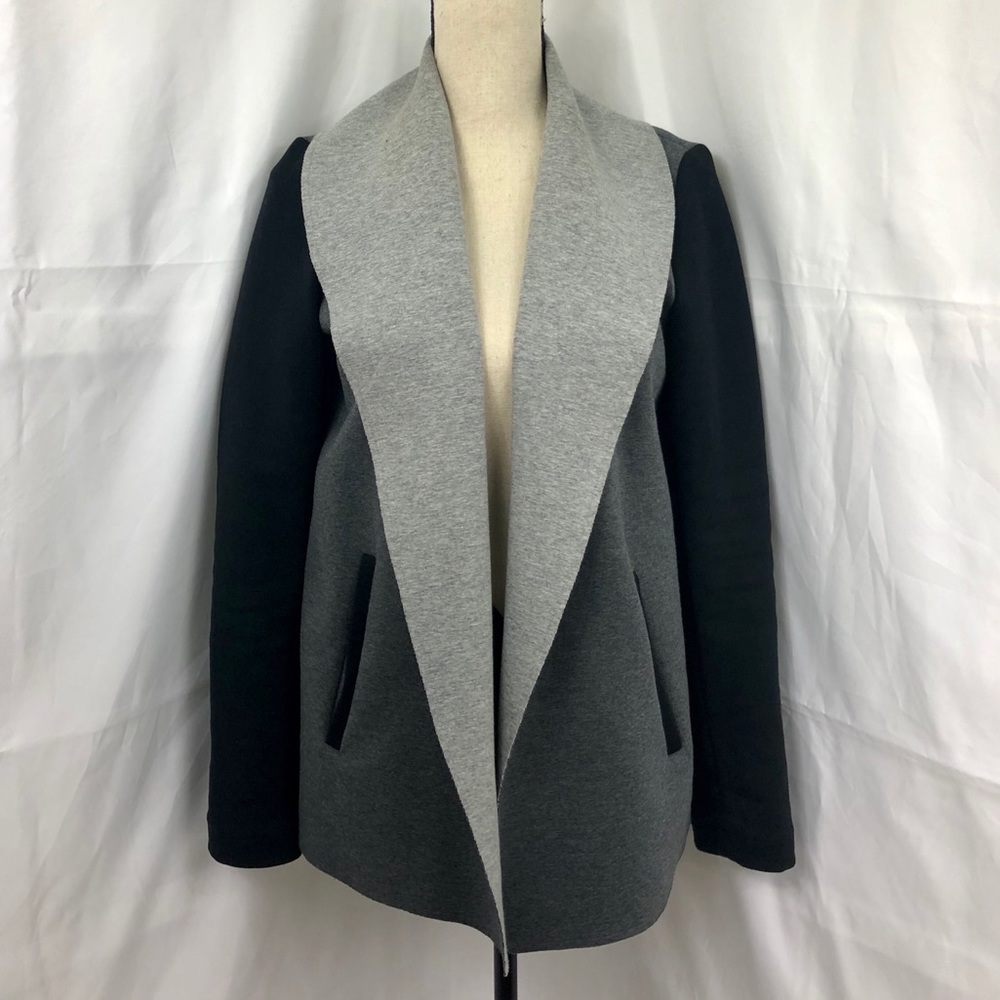 Joan Vass Oversized Open Front Cardigan Small Gray